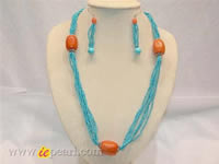 2.5mm round turquoise beads necklace & earring sets wholesale