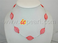 Clear crystal necklace with red shells and pearls online wholesa