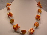 Necklace made of blister pearls & shell nuggets on line sell