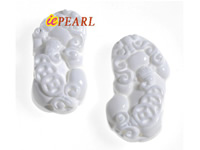 deep sea Tridacna carved Kylin pendant per pair