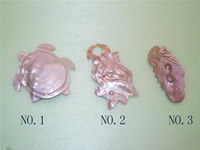 60mm animal shape shell pendant with pearls