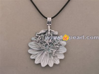50mm Round flower shell pendant in 18KGP mounting