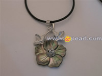 shell flower pendant with copper petals wholesale on line