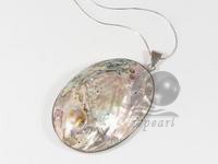 wholesale 4.5*6.5cm colorful oval shape abalone shell pendant