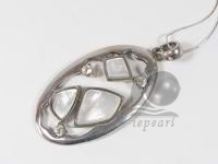 wholesale 3*5.5cm white shell pendant with zircon