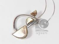wholesale 3.5*4.5cm black semicircle shell pendant