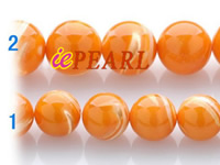 Wholesale per strand dyed yellow color round shell beads