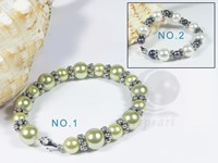 12mm shell pearl bracelet in green or white colour
