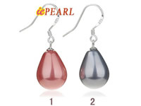12*15mm teardrop shell pearl earrings