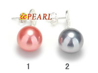 12*15mm teardrop shell pearl earrings