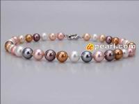 Gradual south sea shell pearl colorful necklace wholesale