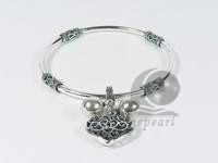 wholesale 7" peach shape sterling silver bracelet