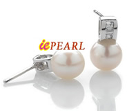 zircon stud 925 silver round AAA pearl earrings wholesale