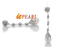 exquisite 925 silver round AAA pearl earrings wholesale