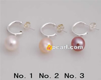 Gorgeous earrings studs dropping big rice pearls