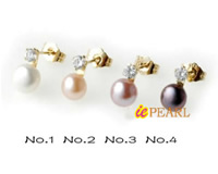 6.5-7mm freshwater bread pearl vermeil earrings studs