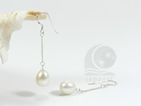 tear drop big size rice pearl dangling earring studs wholesale;
