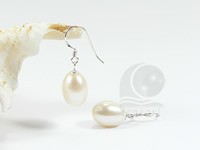 Wholesale 925 silver simple earring hook dropping big rice pearl