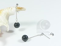 10mm shell pearl 925 silver chain dangling earring