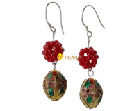 11*15mm cloisonne pendant 925 sterling silver earrings