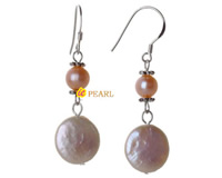 925 silver earrings with 12mm coin & 7-8mm potato pearl