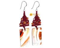 15*25mm mountain natural veins agate knotting earrings