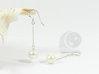 8-9mm round freshwater pearl 925 silver earring hook