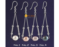 freshwater pearl triangle 925 silver earring wholesale