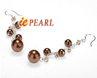 Swarovski crystal & pearl sterling silver dangling earring