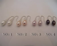 6*8mm tear-drop freshwater pearls sterling earrings