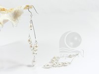 Rhombus 925 silver earrings with premium freshwater pearls