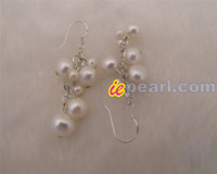 white pearl earrings in grape style