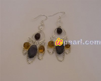 925 silver chandelier crystal & quartz earrings wholesale