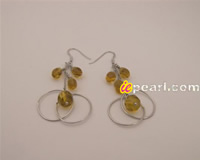 6*9mm teardrop and 8mm round smoky crystal dangler earrings