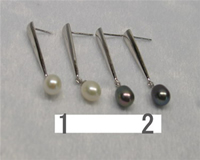 6*8mm freshwater pearls sterling dangling earring,different colo