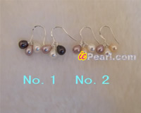 6*8mm fancy freshwater pearl earrings with sterling mountings