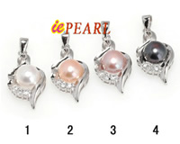 8-8.5mm freshwater pearls sterling pendant