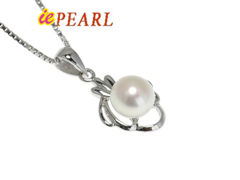 7-7.5mm freshwater pearls sterling pendant