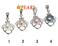7-7.5mm freshwater pearls sterling pendant