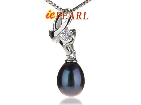 6*8mm freshwater pearls sterling pendant