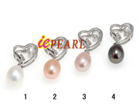 6*8mm tear-drop freshwater pearls sterling pendant