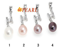 6*8mm tear-drop freshwater pearls sterling pendant
