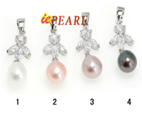 6*8mm tear-drop freshwater pearls sterling pendant
