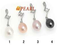 6*8mm tear-drop freshwater pearls sterling pendant