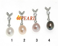 6*8mm tear-drop freshwater pearls sterling pendant
