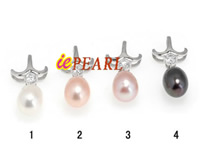 6*8mm tear-drop freshwater pearls sterling pendant