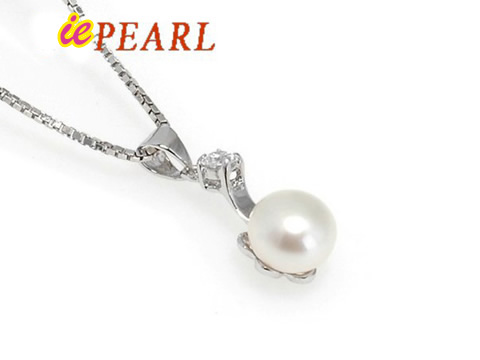 7-7.5mm freshwater pearls sterling pendant