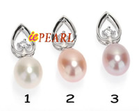 9-10mm tear-drop FW pearls sterling pendant
