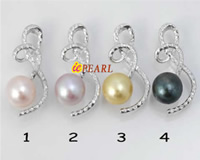 freshwater 10-10.5mm bread pearl sterling silver pendants