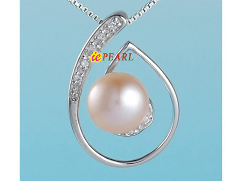 9.5-10mm cultured bread pearl 925 silver pendants